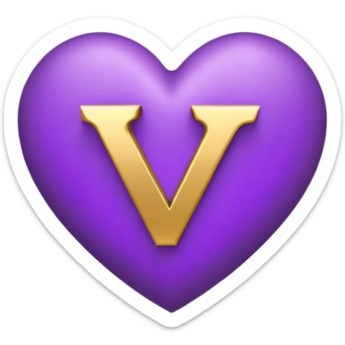 The golden Letter “y” inside a Purple Heart sticker