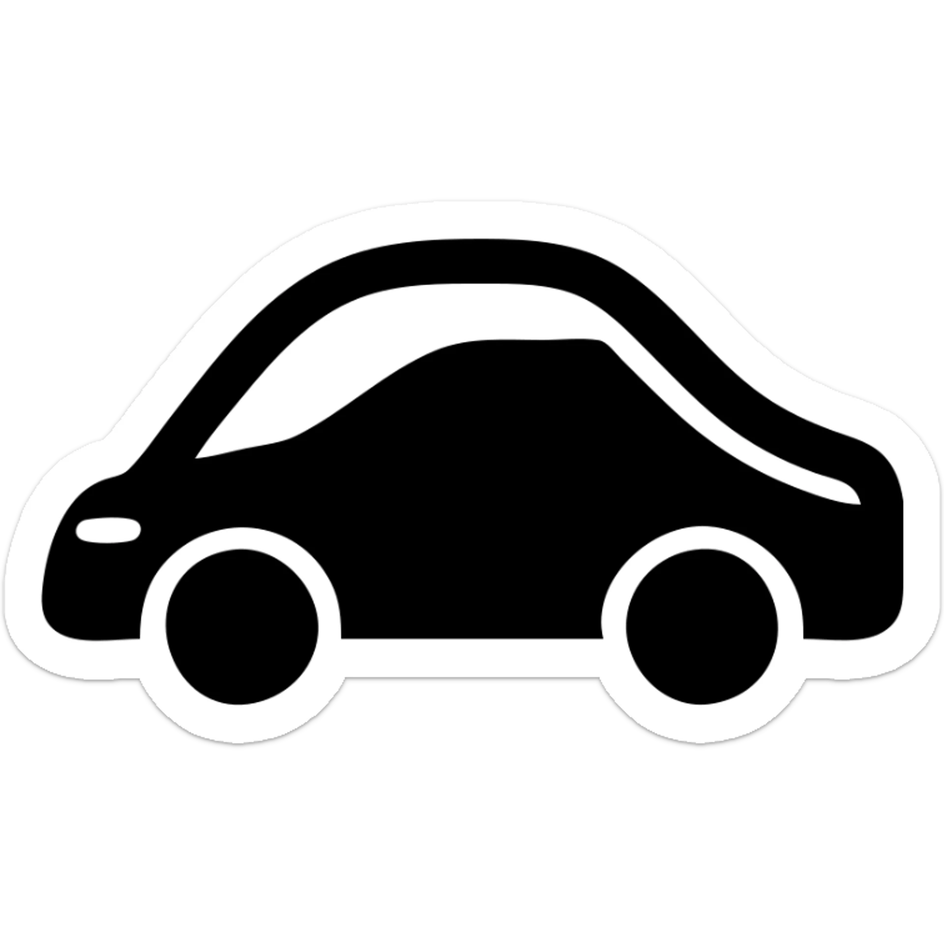 solid elegant icon of a car with a transparent film covering it, minimalistic style, refined details sticker