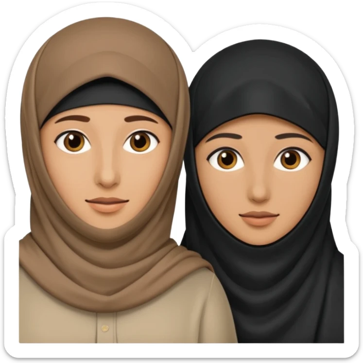 muslim couple, a man and a woman in niqab and the man? sticker