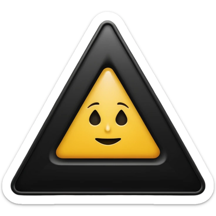 Minimalist, high-contrast emoji logo representing the Dark Triad personality traits. A clean black triangle as the main shape, inside three original symbolic icons:psychopaty, narcissim and machiavellianism .Smooth vector style,dark aesthetic, 4K. sticker