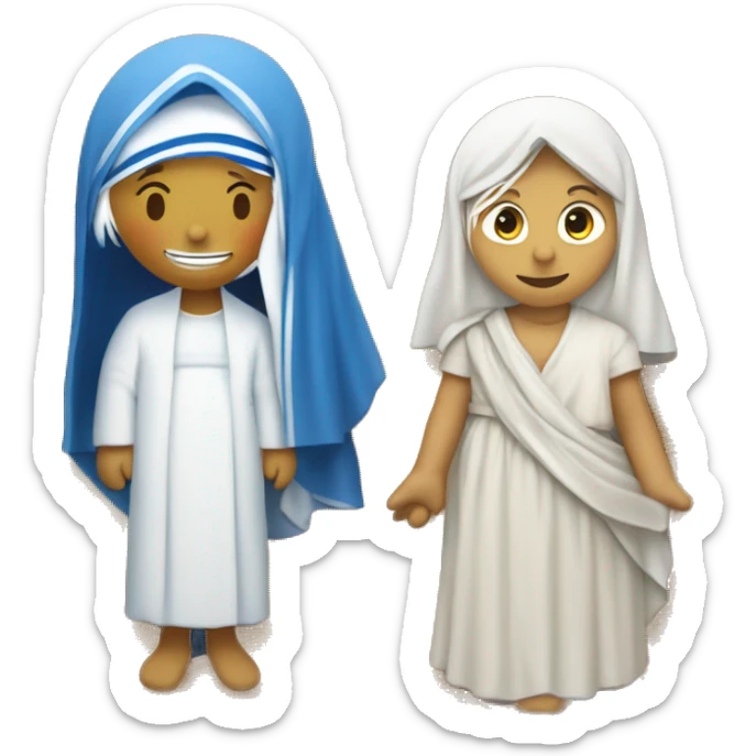 Mother Teresa and Virgin Mary are with us
Barefoot, as if on a blade, walked on the ground sticker