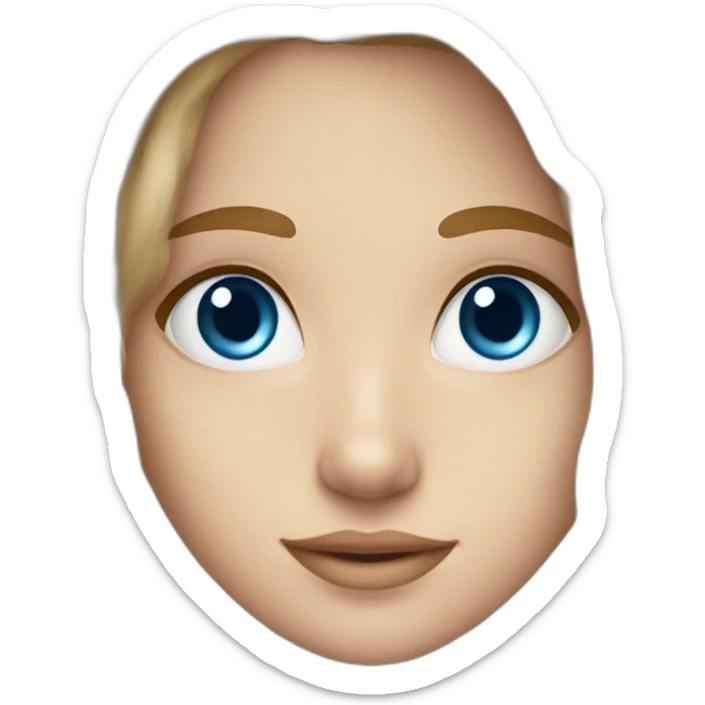 a girl with long bleached brown hair with freckles and blue eyes sticker