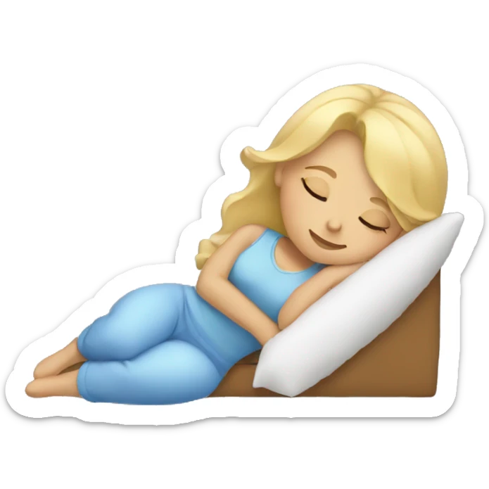 Blonde girl sleeping sticker