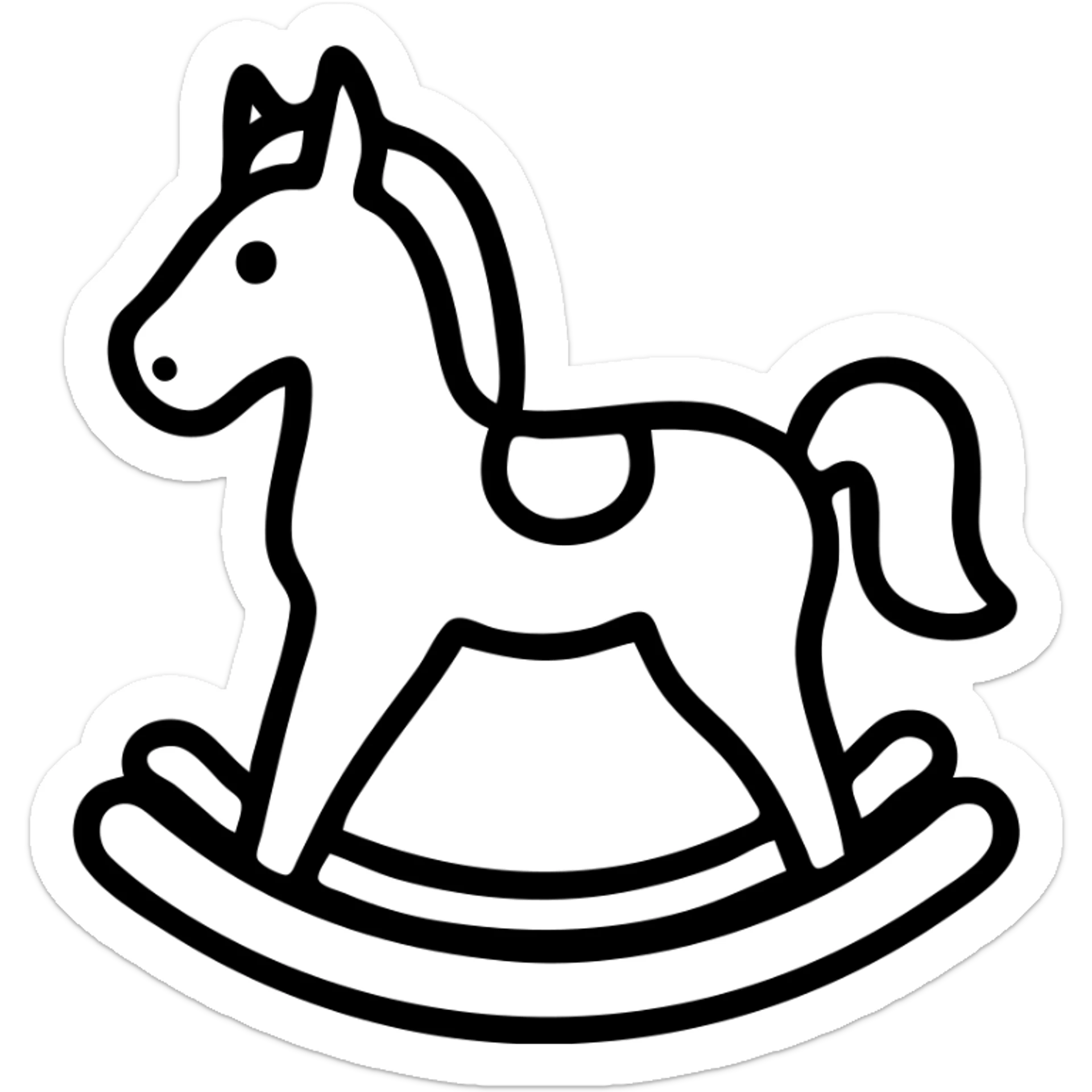 A traditional wooden rocking horse toy for children sticker