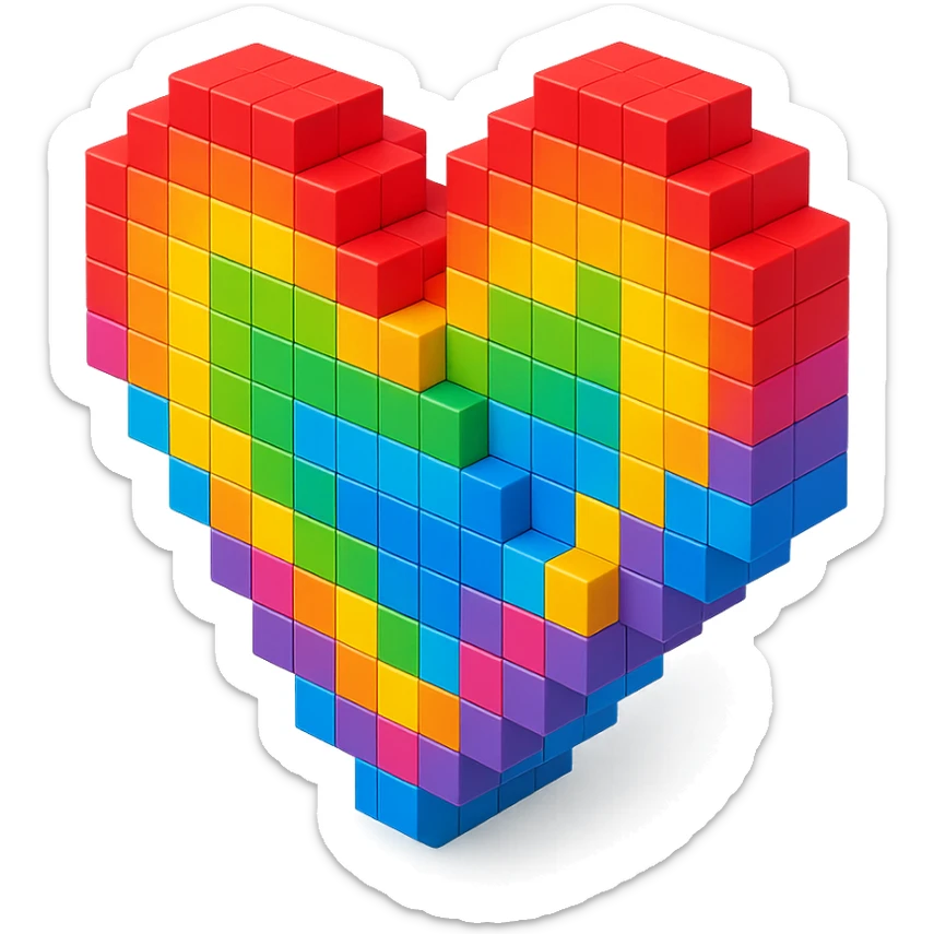 Heart rainbow  sticker