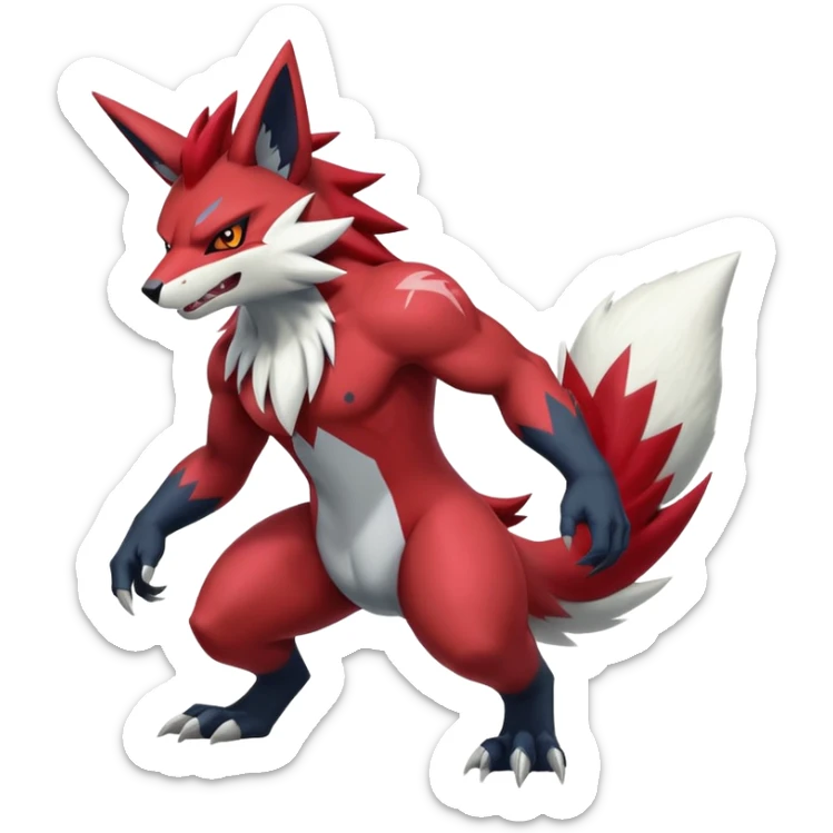 Shiny Epic Handsome Badass Zoroark-Zangoose-Zeraora-hybrid (Full body) sticker