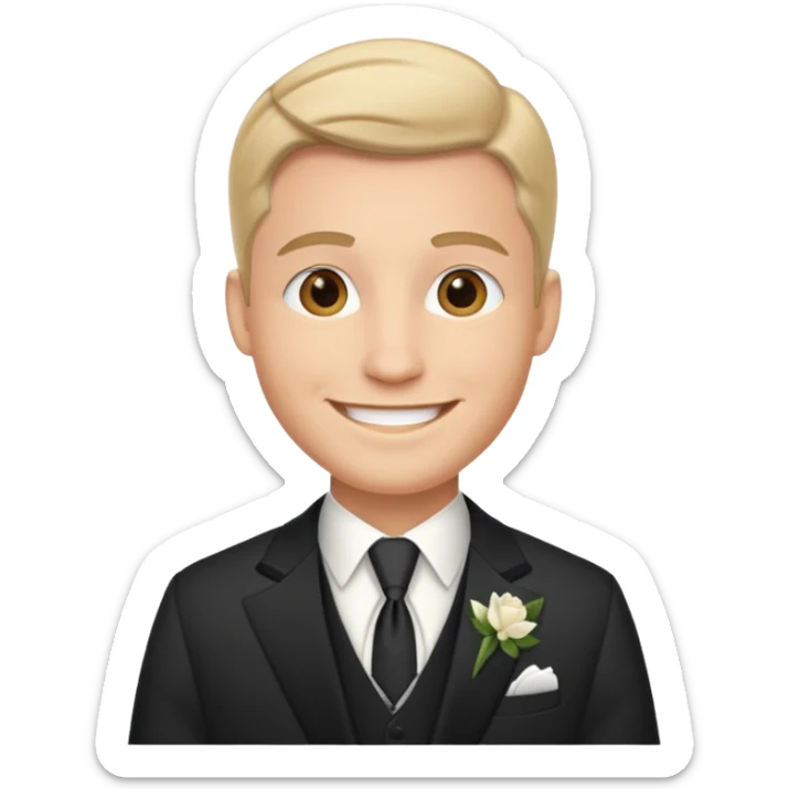 American groom, traditional, culture of american, smiley on face. sticker