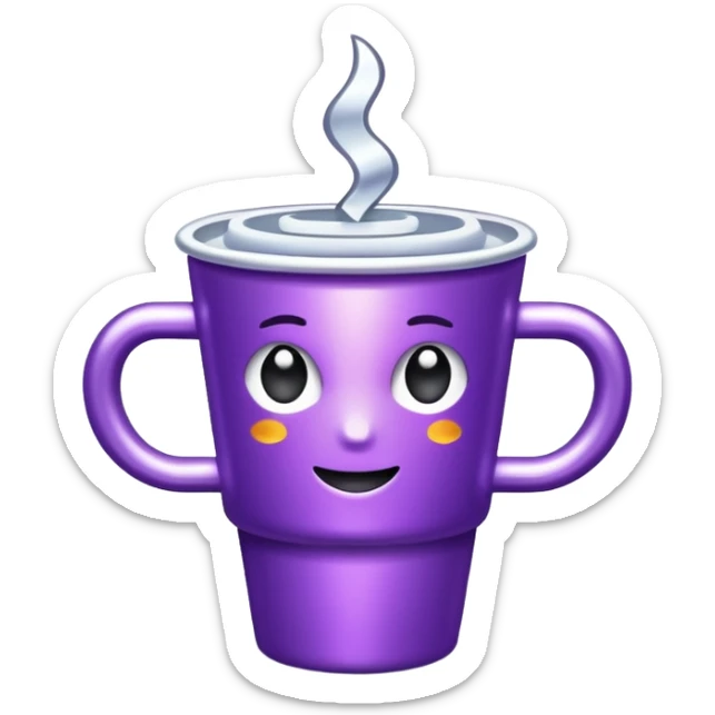 glitter purple cup sticker