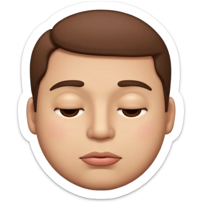 A male emoji with big fat lips with it’s eyes closed not smiling with n sticker