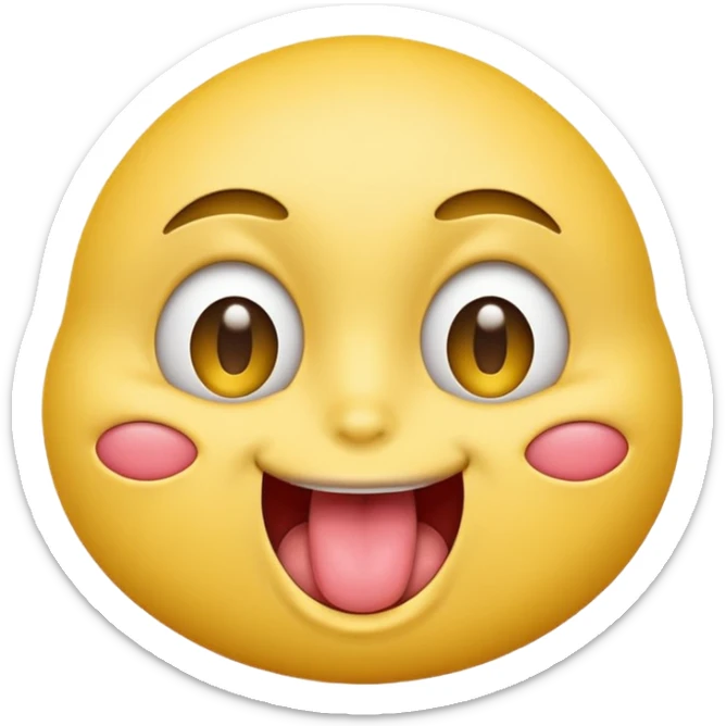 Emoji of a yellow face with tongue out and eyes rolled back. sticker