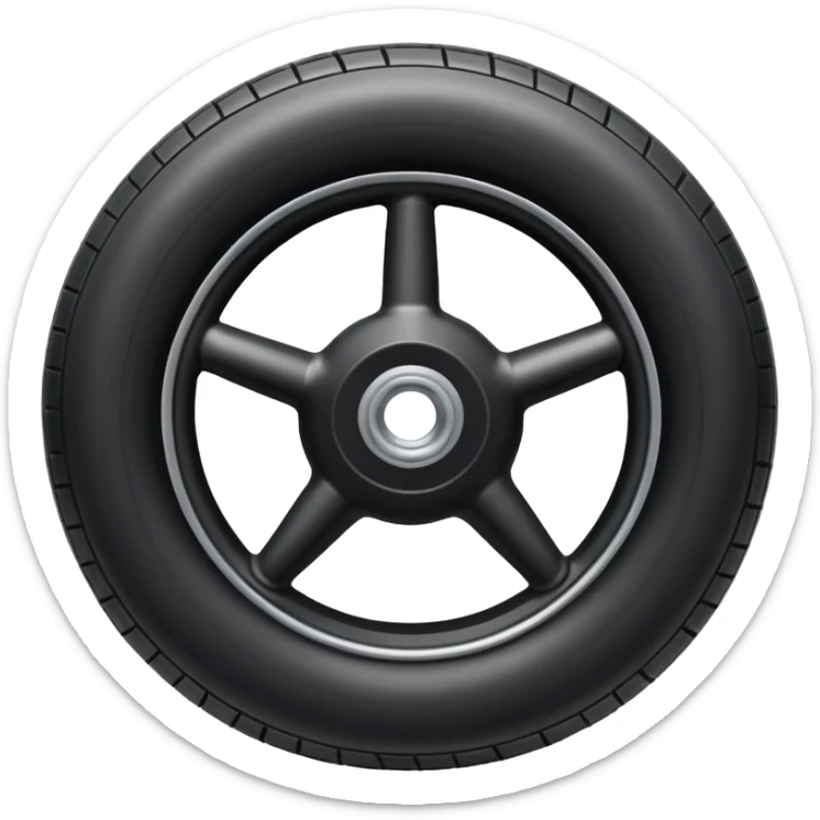 he aircraft's landing gear is one inflated, plump wheel with a strut, black in color sticker