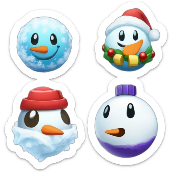 Snowman Badge Medal Epic Mystery Legendary NewYear PokemonTheme Pokeball Snowfall Snowballs sticker