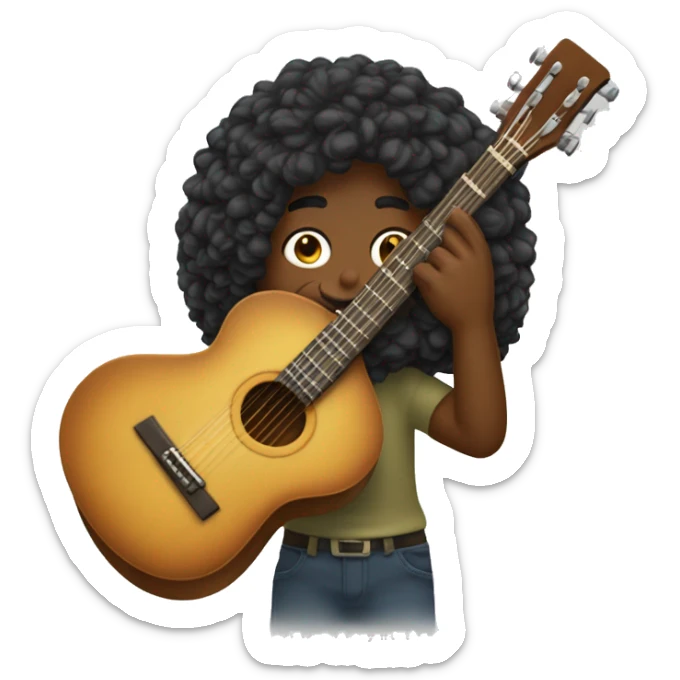 um senhor gaúcho de cabelos pretos, pele da america do sul com seu violão  sticker