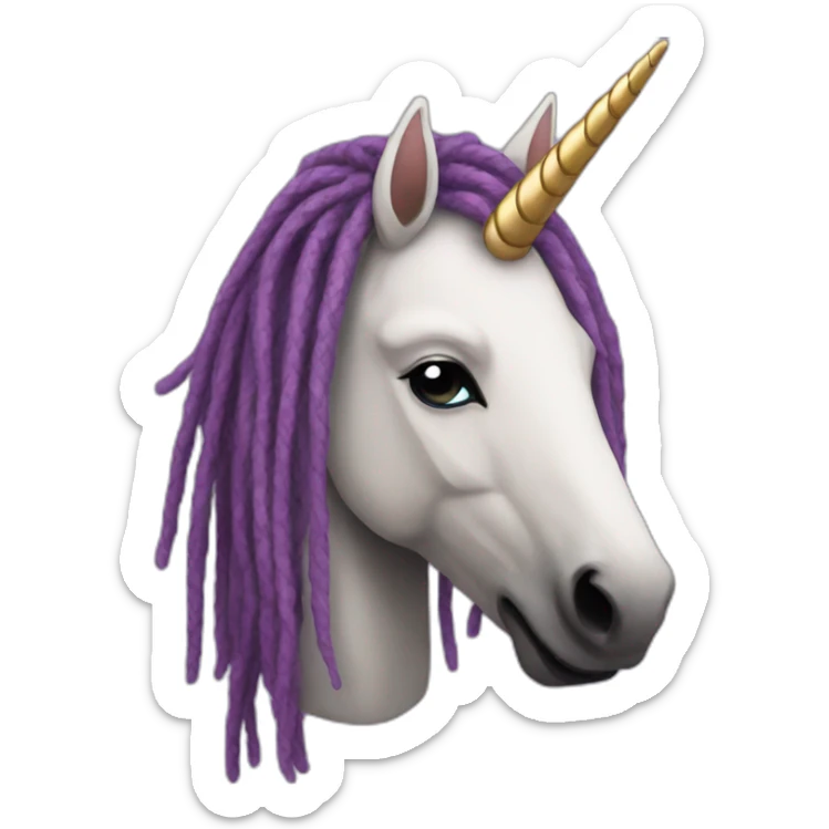 unicorn head dreads sticker