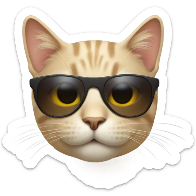 Cat with sunglasses sticker