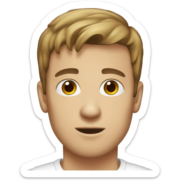 A 25 year old, Caucasian man, with short brown hair,   with brown eyes wearing a t-shirt. sticker