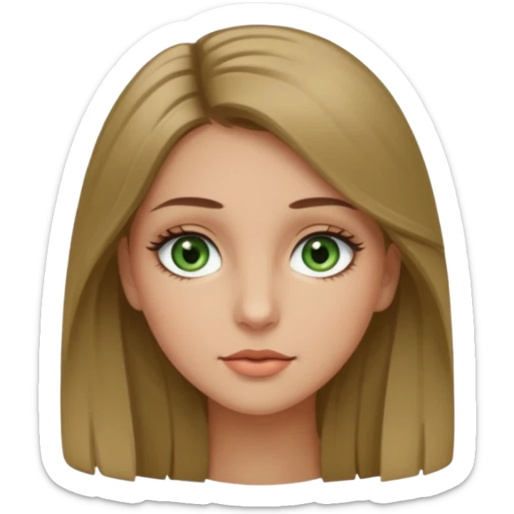 dark blond hair girl with long eyelashes and dark brown mixed with green eyes sticker