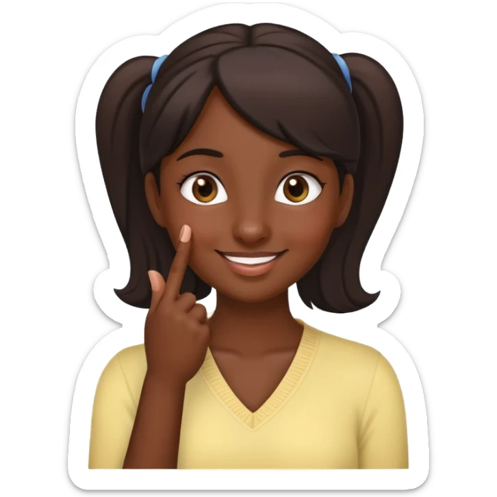 dark skin girl pinching nose with a couple of fingers   sticker