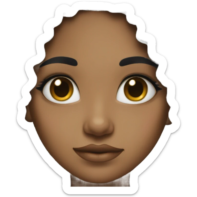 Beautiful girl,Black hair,curls，long hair,Black eyes, sticker