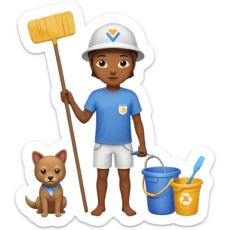 Haz una tortuga bonita, con ropa como si estuviera haciendo voluntariado, que Rea presente la limpieza de playas y el de refugio de animal sticker