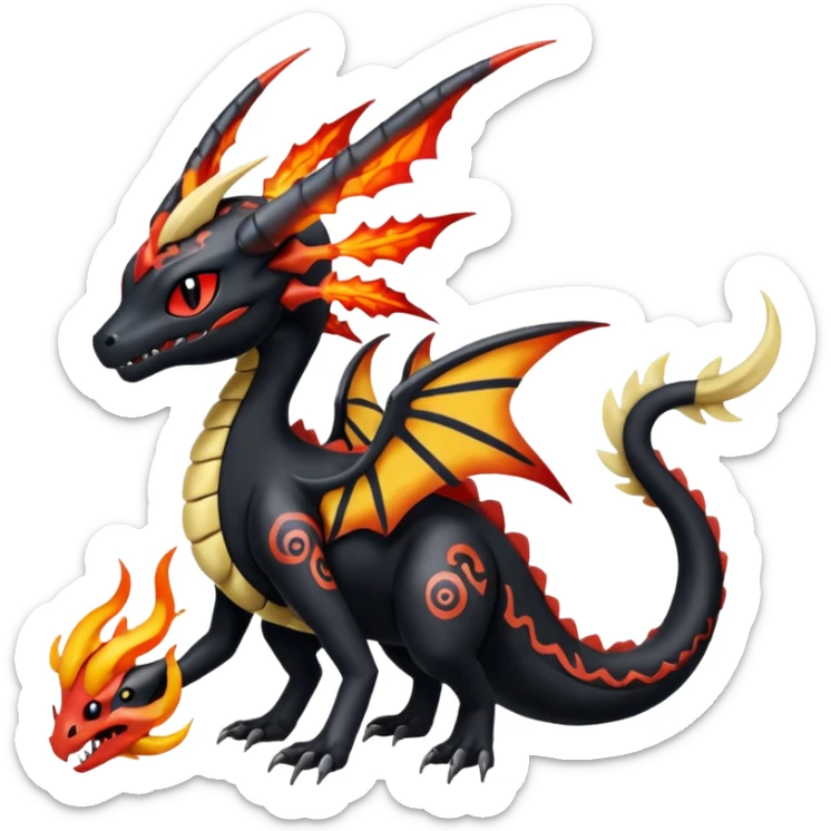 Meloetta-Salandit-Giratina-Nargacuga-Pokémon-Fakémon-fusion-hybrid-creature sticker
