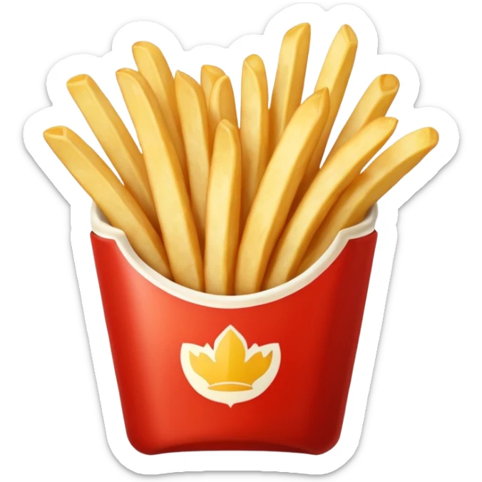 serving of french fries with mayo and ketchup sticker