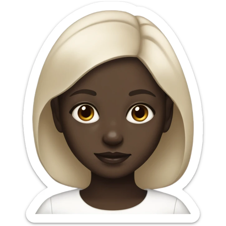 portrait of a dark-skinned girl with white Chihuahua sticker