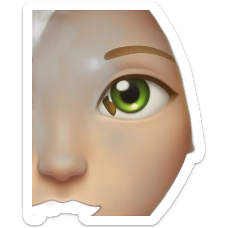 woman with green eyes and long blonde hair is holding a very fluffy and fat tortoiseshell cat sticker