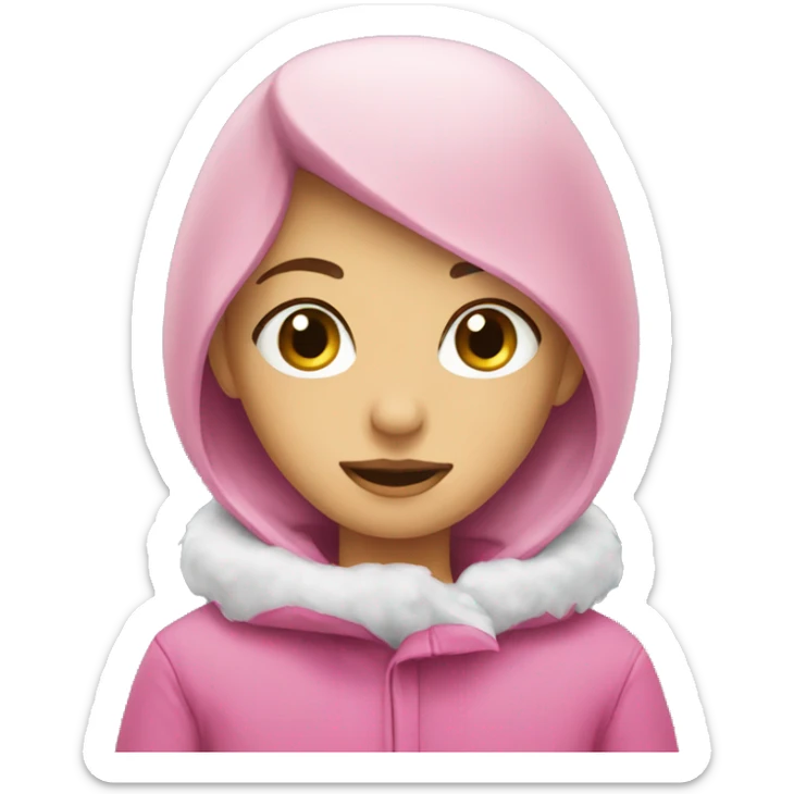 winter pink sticker