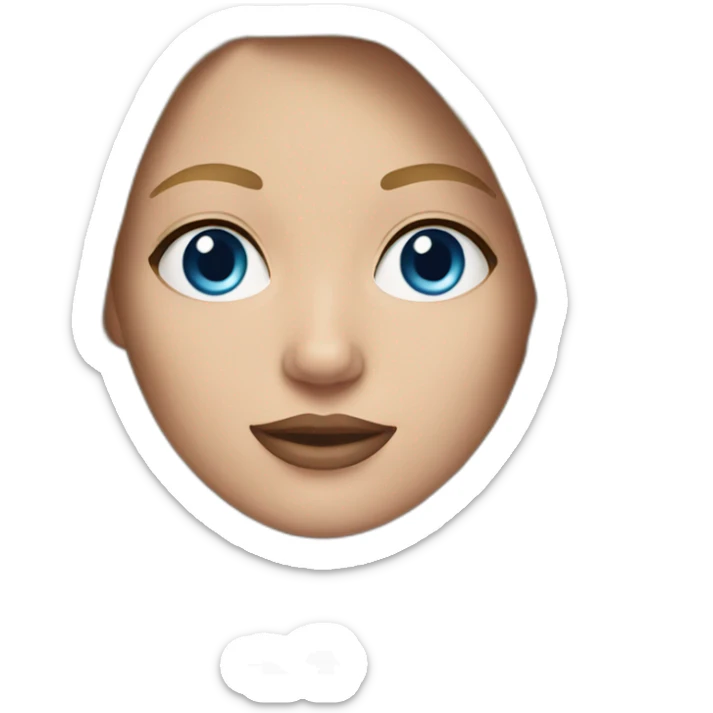 Memoji of a woman with blond hair and blue eyes sticker