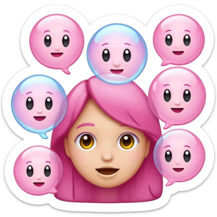 make the emoji with words saying im just a girl in pink sticker
