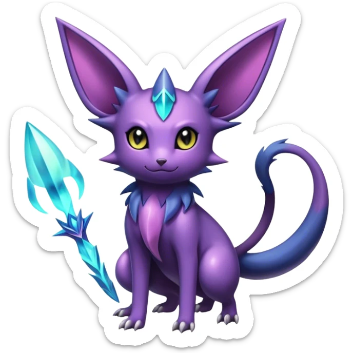 Shiny Dark Ethereal Noibat-Espeon-Umbreon-Nidorino-fusion-hybrid full body sticker