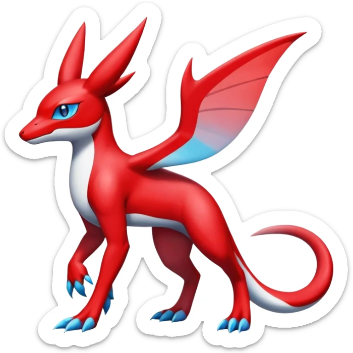  Cute Shiny Exotic Colorful Guilmon-Latias-Koraidon-Umbreon-Fakémon-hybrid-creature (full body)  sticker