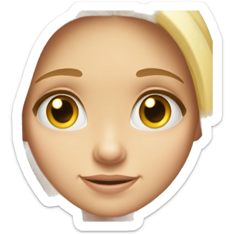 Blonde girl long hair hazel eyes watching disney+ sticker
