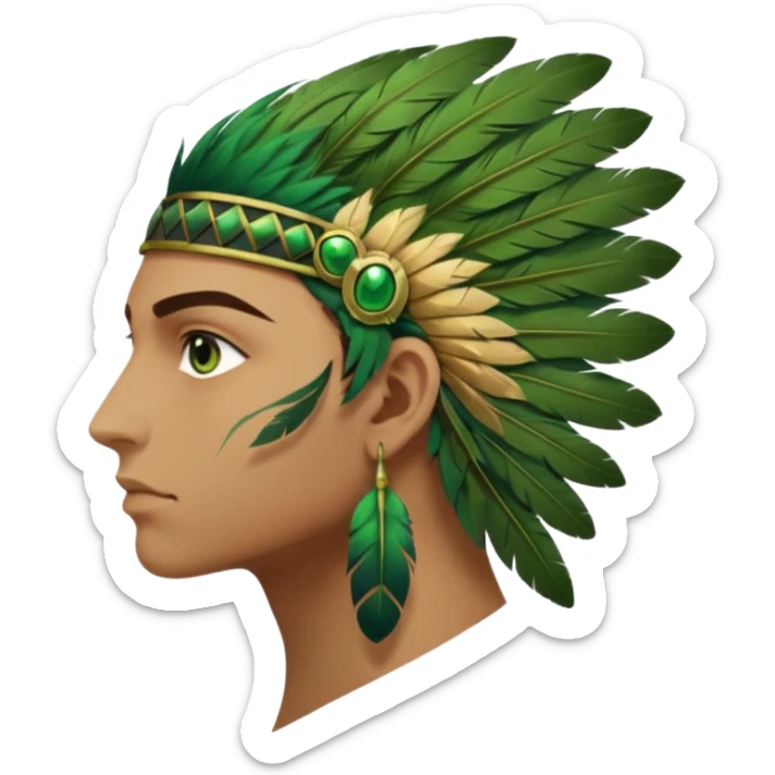 close up of just the eye at the side profile of the face of a green hawk that is looking away from the camera sticker