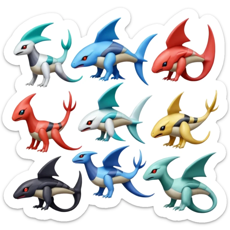 Latios-Darkrai-Deoxys-Giratina-Palkia-Meloetta-fusion-animal-Pokémon-hybrid-creature sticker
