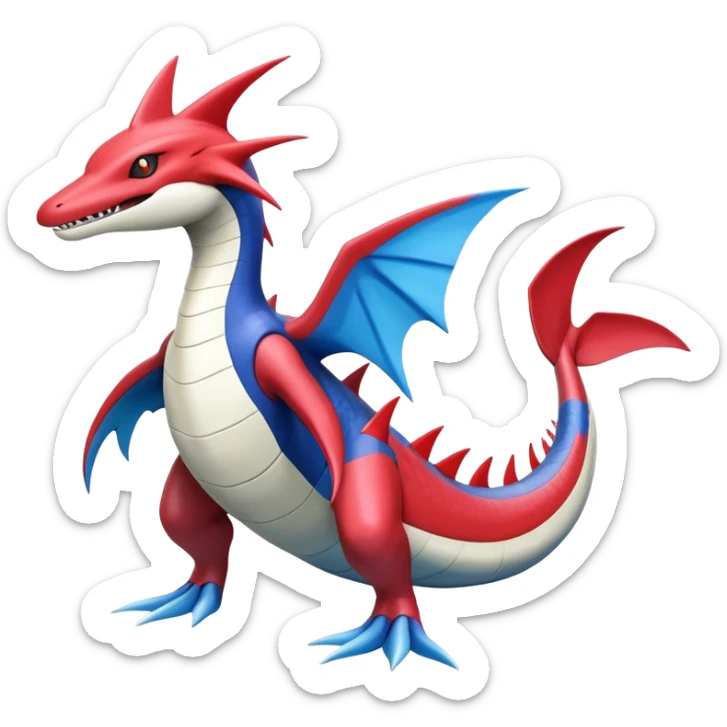 Koraidon-Milotic-Latias-Garchomp-Fakémon-hybrid-creature (full body)  sticker
