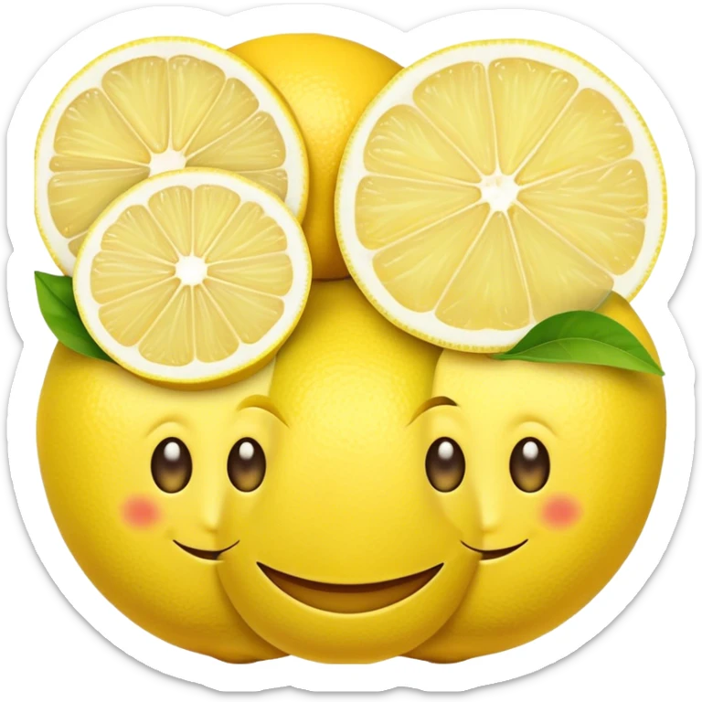 gülen surat fakat gözleri yarım limon şeklinde sticker