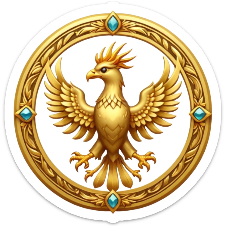 phoenix crest/brosch in a circle sticker