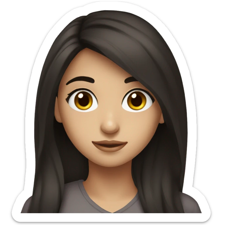 Turkish teen girl with dark hair and dark eyes sticker