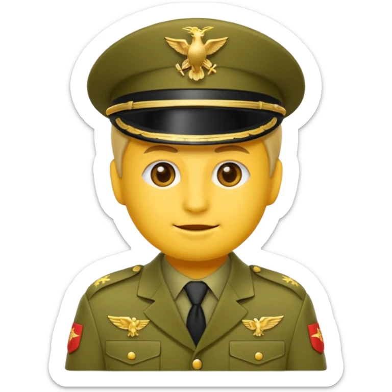 Eine salutierenden Emoji (Hautfarbe: gelb ) in Armee Klamotten männlich salutierend sticker