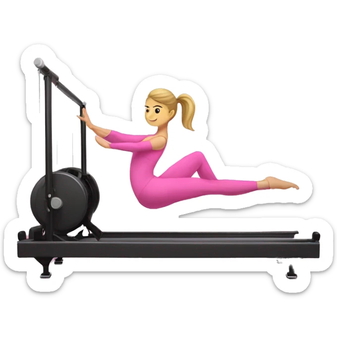 pilates girl in pink pilates asia reformer  sticker