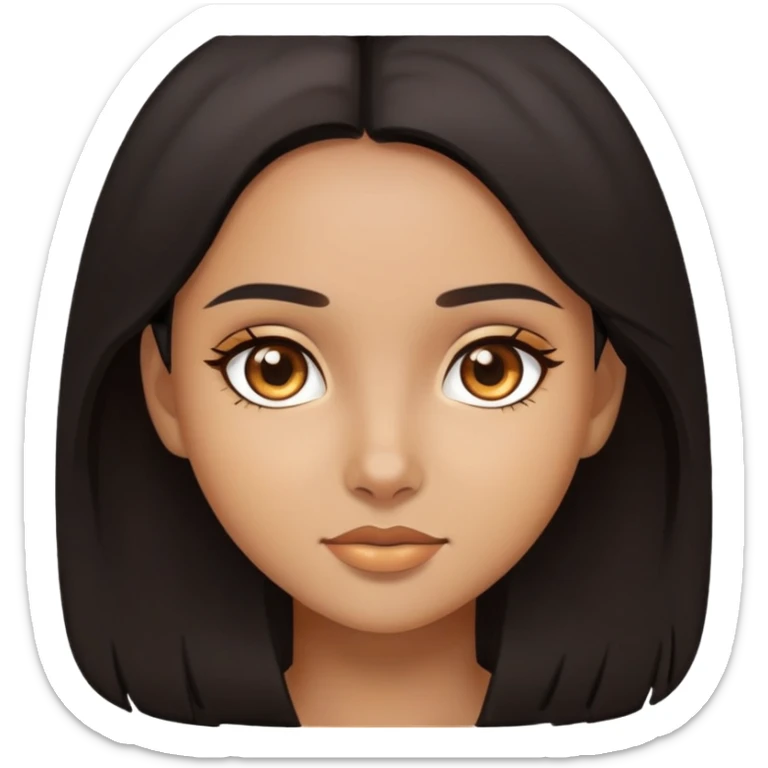 Brown eyes blackish Brown hair honey skin tone girl sticker