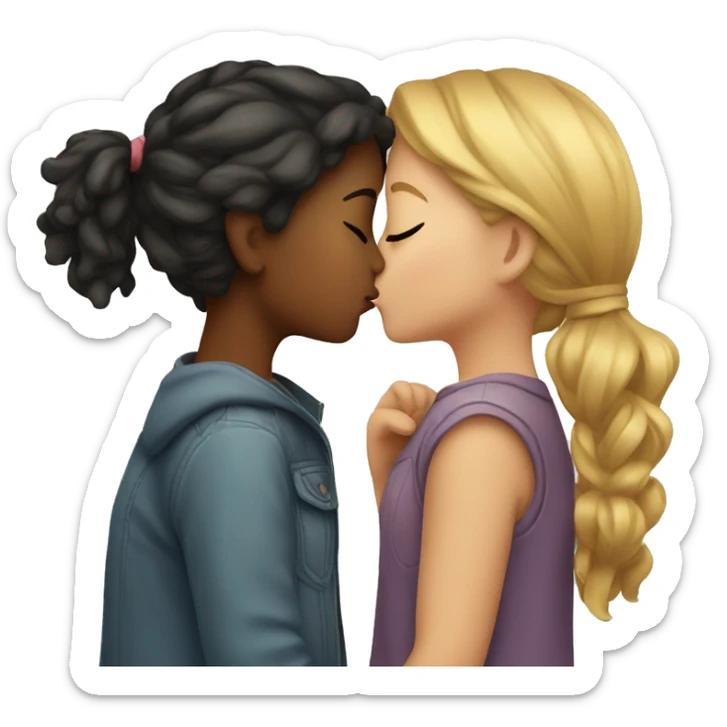 Two girls kissing sticker
