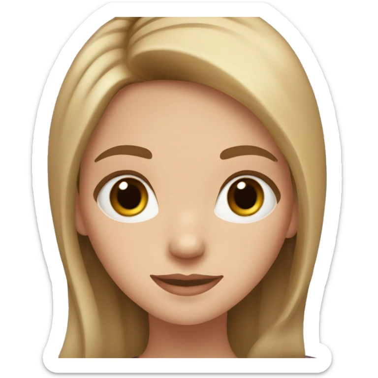 Girl with hazel eyes, light brown hair, long hair and fair skin sticker