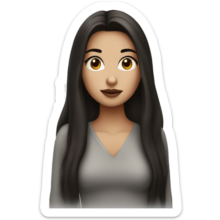 Birthday girl with long dark hair and white skin brown lips and dark eyes , 39 years sticker