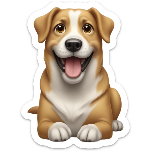 happy dog, full body dog sticker
