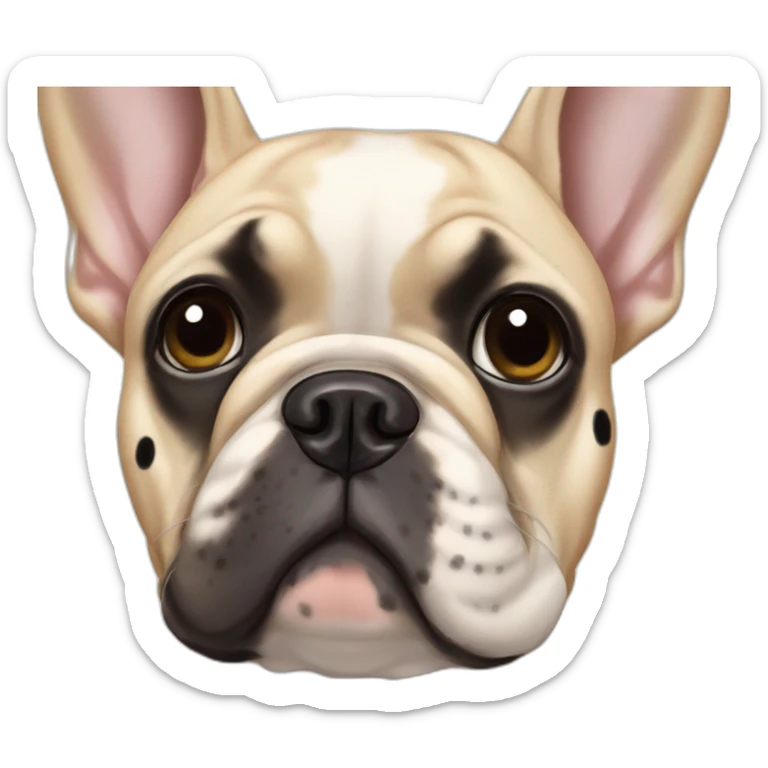 French bulldog beige with A lot of black spots on the head sticker