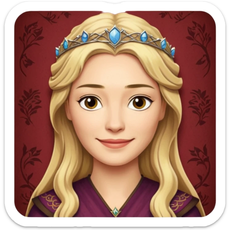 Cersei Lannister smile smirk from Games of throne character face only younger sticker