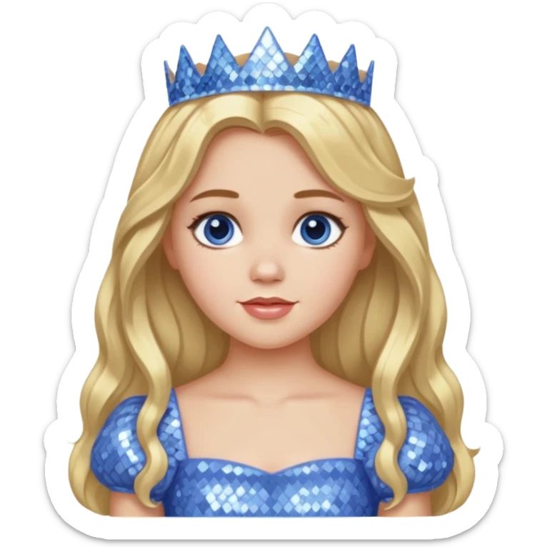 Princess Dorothy Gale from Oz with long blonde hair, periwinkle sequin outfit sticker